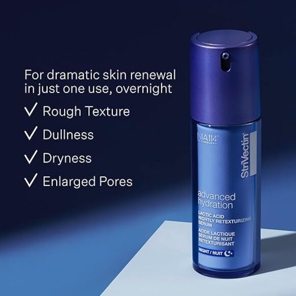 New StriVectin Lactic Acid Nightly Retexturizing Serum 1fl oz - Picture 2 of 4